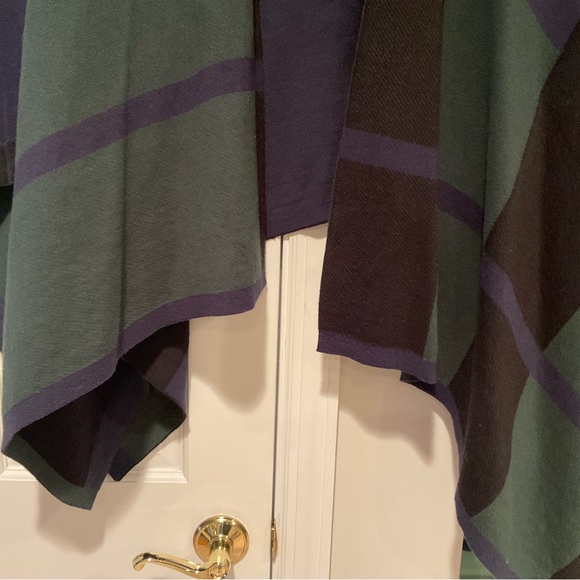 Lauren Ralph Lauren Classic Plaid/Color-Block Tartan Shawl/Wrap/Cardigan L/Xl - Picture 3 of 6